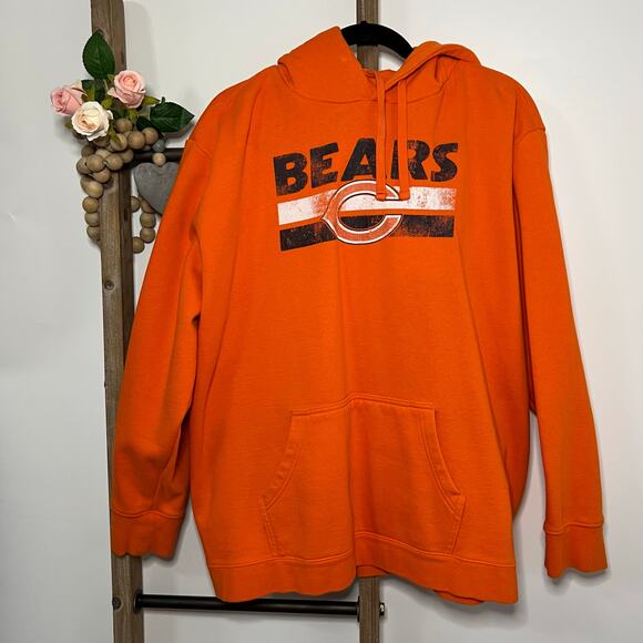 Fanactics Mens Long Sleeve Chicago Bears Orange Hoodie Sweatshirt Size XL - Picture 1 of 7